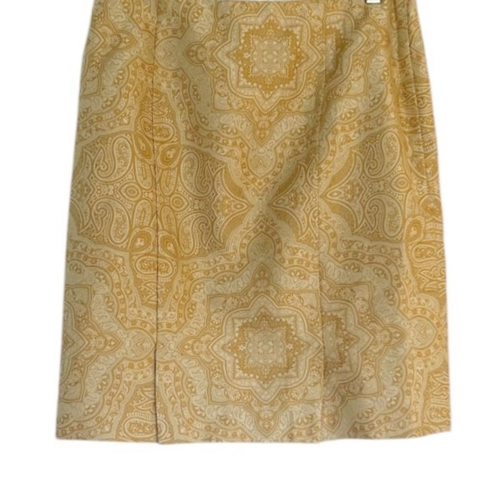 Tommy Bahama Gold Paisley 100% Silk Lined Pencil Skirt Size 6 - Picture 4 of 10